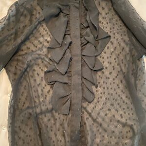 H&M Black Sheer Blouse